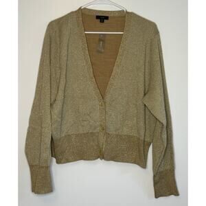 New With Tags J. Crew Merino wool metallic cropped cardigan sweater XXL